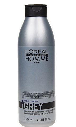 L´Oreal Paris Homme Grey Shampoo  250ml Pánský šampon pro šedé a bílé vlasy