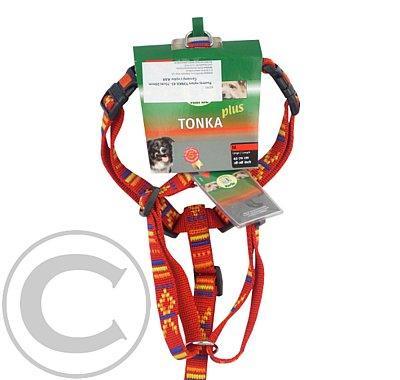 Postroj nylon TONKA 45- 70cm/20mm Červený s výšiv. KAR