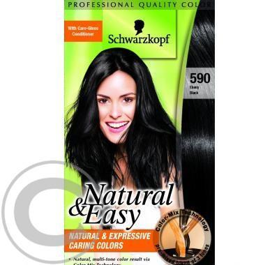 SCHWARZKOPF natural&easy 590 černý eben, SCHWARZKOPF, natural&easy, 590, černý, eben