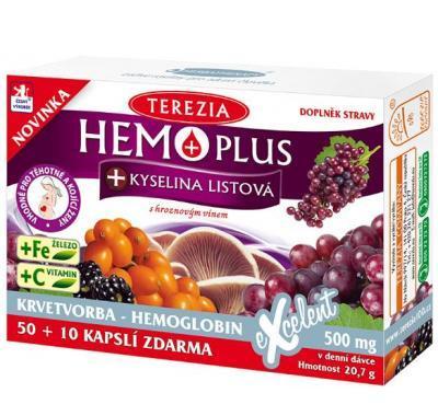 TEREZIA COMPANY Hemoplus   Kyselina listová 50   10 kapslí, TEREZIA, COMPANY, Hemoplus, , Kyselina, listová, 50, , 10, kapslí