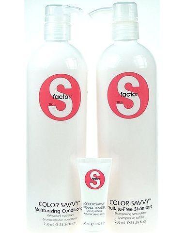 Tigi S Factor Color Savvy Set  1525ml 750ml Color Savvy Shampoo   750ml Color Savvy