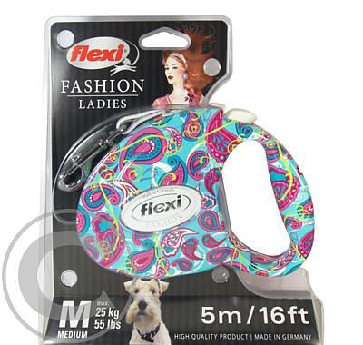 Vodítko FLEXI Fashion Ladies M 5m/25Kg Pásek Kašmír